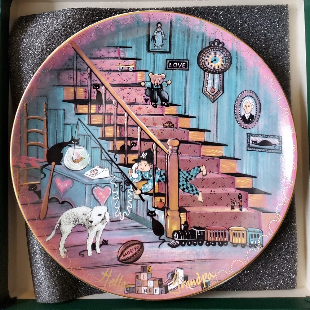 P. Buckley Moss plate Hello Grandpa